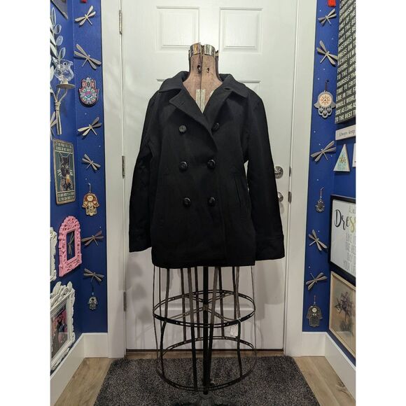 Old Navy Double Breasted Wool Blend Military Style Peacoat - Picture 1 of 15
